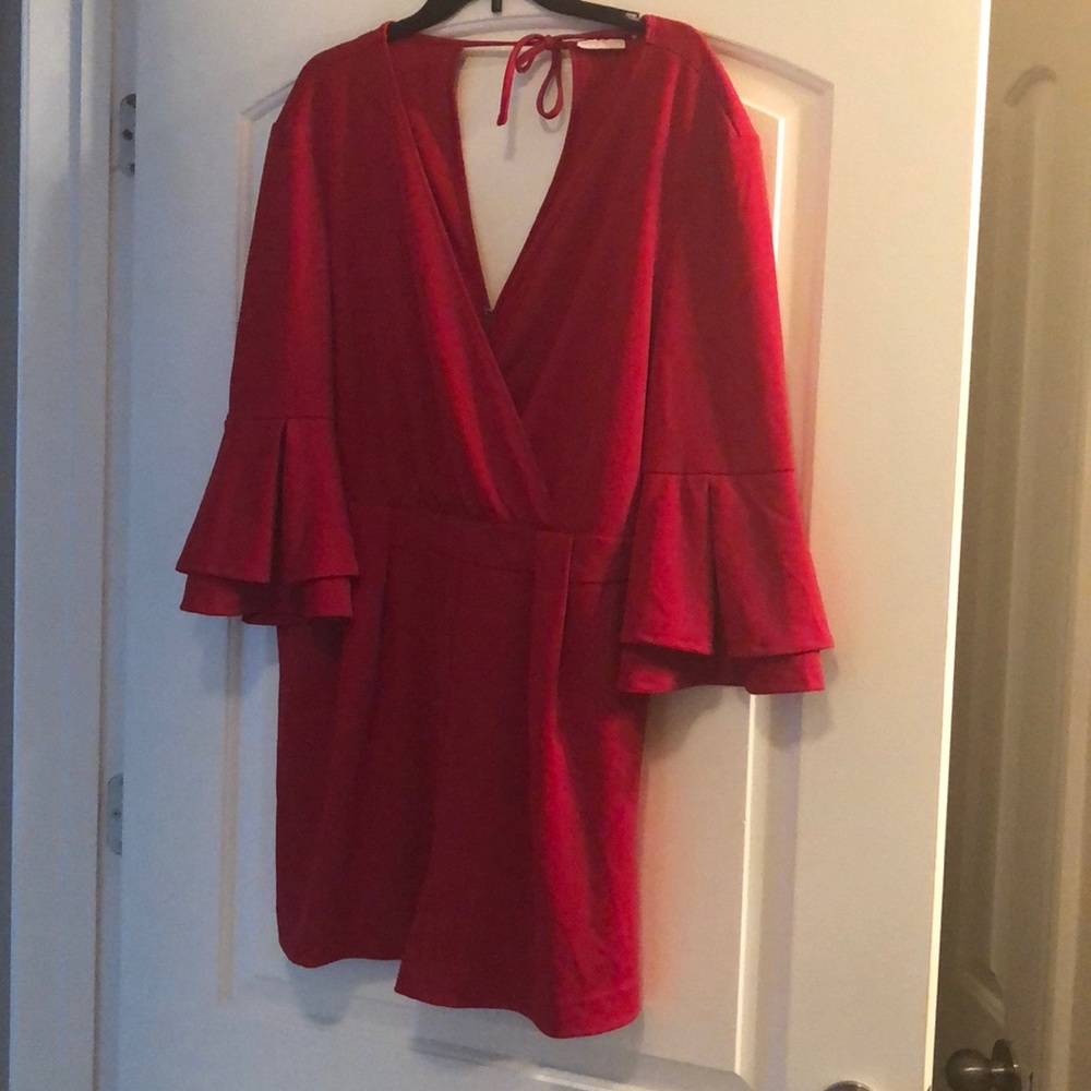Red Dressy Shorts Romper